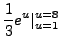 $\displaystyle \frac{1}{3} e^u \vert_{u=1}^{u=8}$