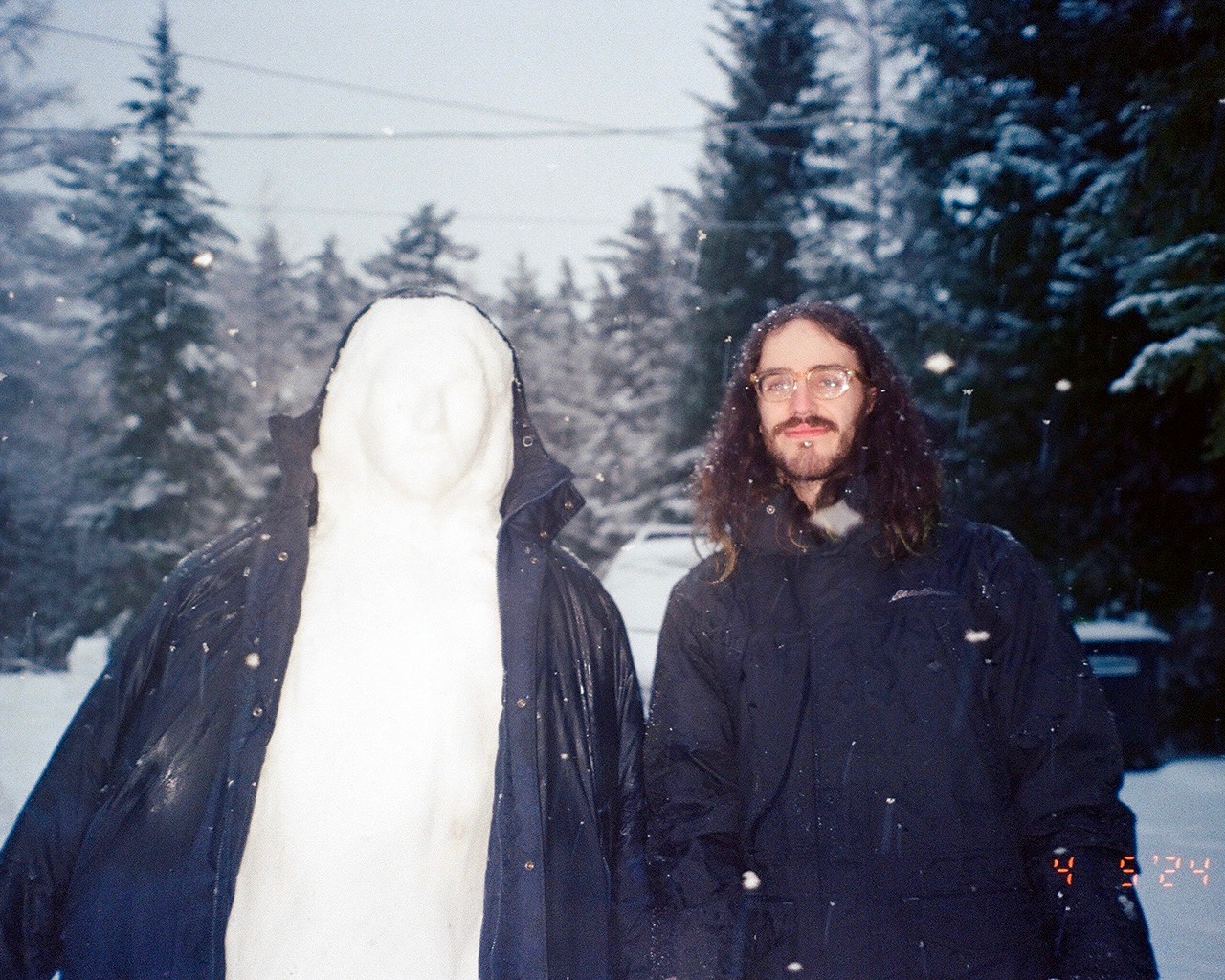 Me with a similarly-shaped snowman