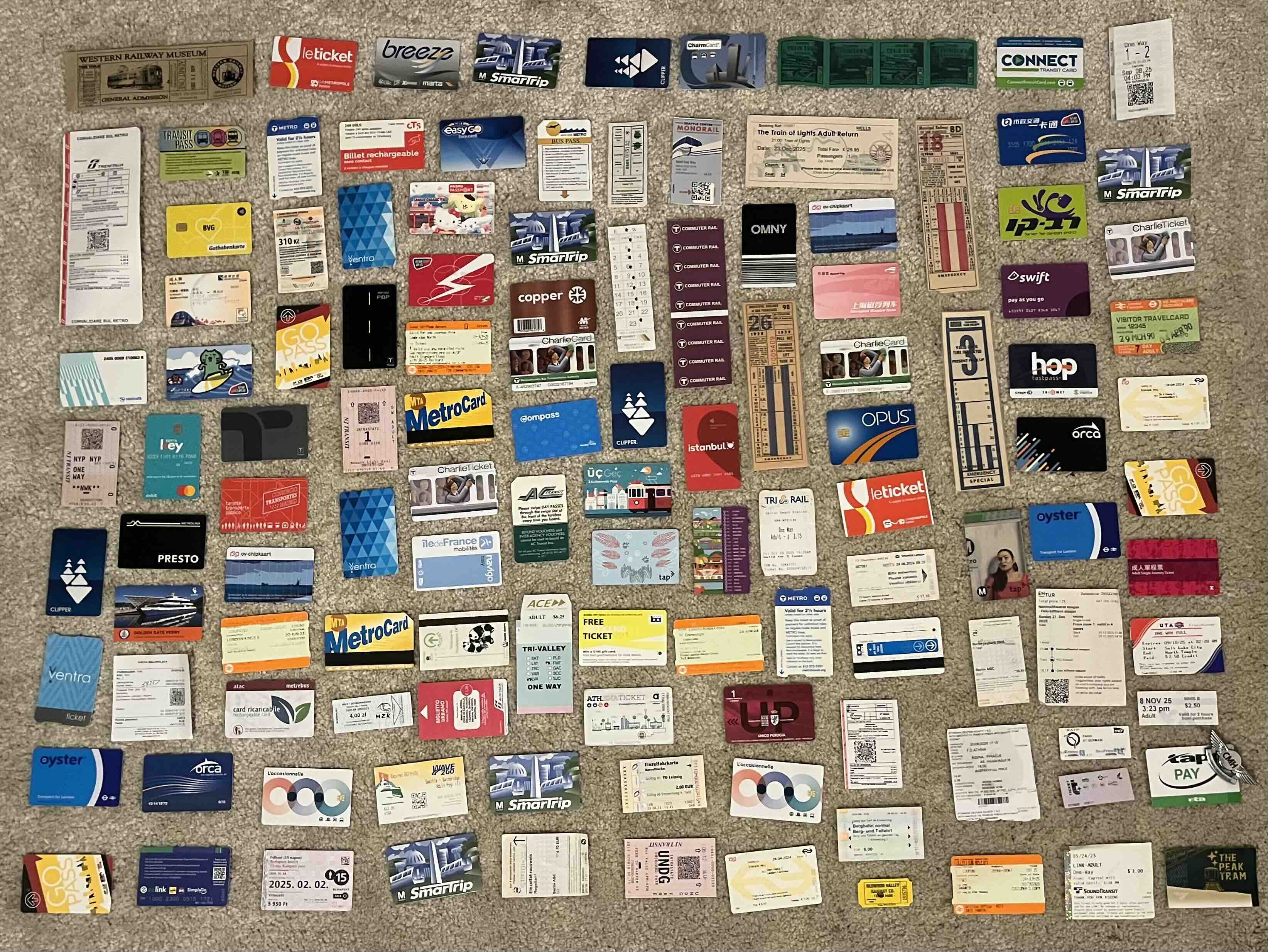 My transit card collection