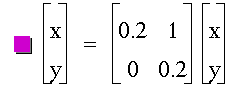 vector(x,y)=matrix(2,2,0.2,1,0,0.2)*vector(x,y)