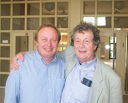 Slava Grigorchuk and John Rhodes, Porto June 2002. Photo by Ben Steinberg.