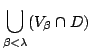 $\displaystyle \bigcup_{\beta < \lambda} (V_\beta \cap D)$