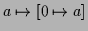 $ a \mapsto [0 \mapsto a]$