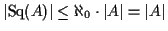 $ \vert{\rm Sq}(A)\vert \leq \aleph_0 \cdot \vert A\vert
= \vert A\vert$