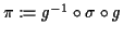$ \pi := g^{-1} \circ \sigma \circ g$