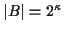 $ \vert B\vert = 2^\kappa$