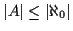 $ \vert A\vert \leq \vert\aleph_0\vert$