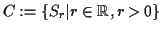 $ C := \{ S_r \vert r \in {\mathbb{R}}, r > 0 \}$