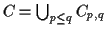 $ C = \bigcup_{p \leq q} C_{p,q}$