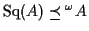 $ {\rm Sq}(A) \preceq {^\omega}A$