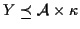 $ Y \preceq {\mathcal A}\times \kappa$