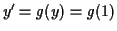 $ y' = g(y) = g(1)$